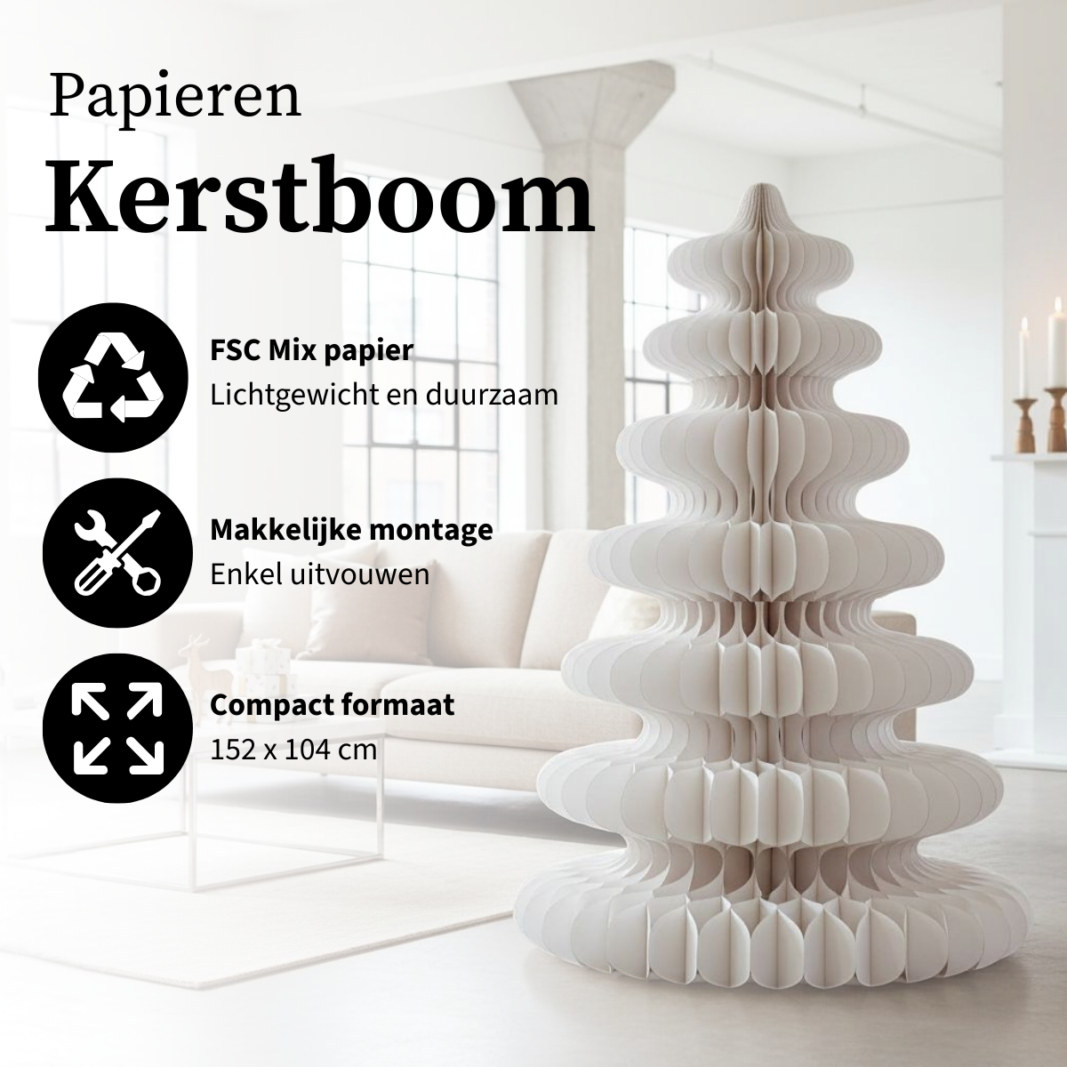 Decoratieve kerstboom  Wit Mica Decorations