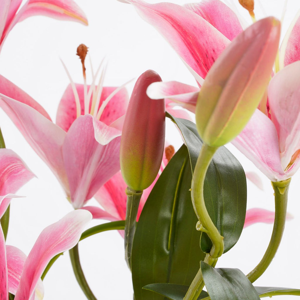 Tijgerlelie Kunstplant in Bloempot Stan - H47 x Ø45 cm - Fuchsia