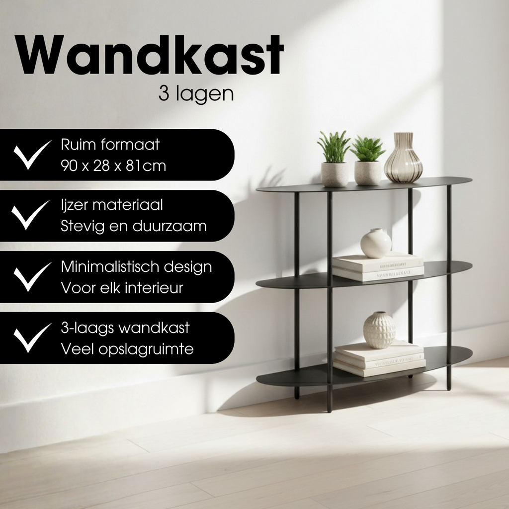 Kast  Zwart Mica Decorations