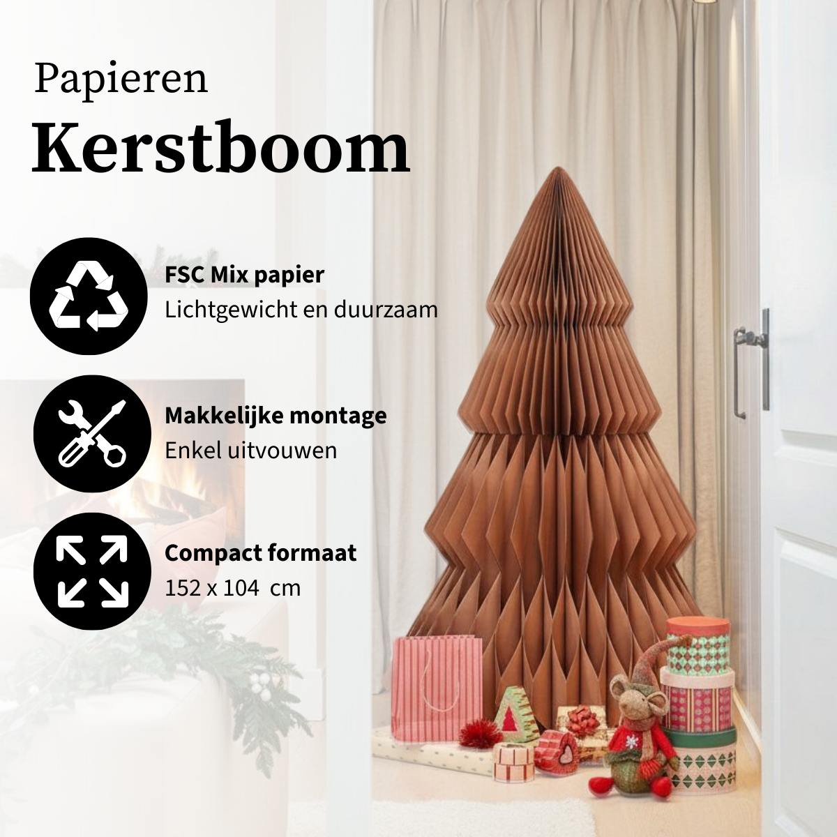 Decoratieve kerstboom  Bruin Mica Decorations