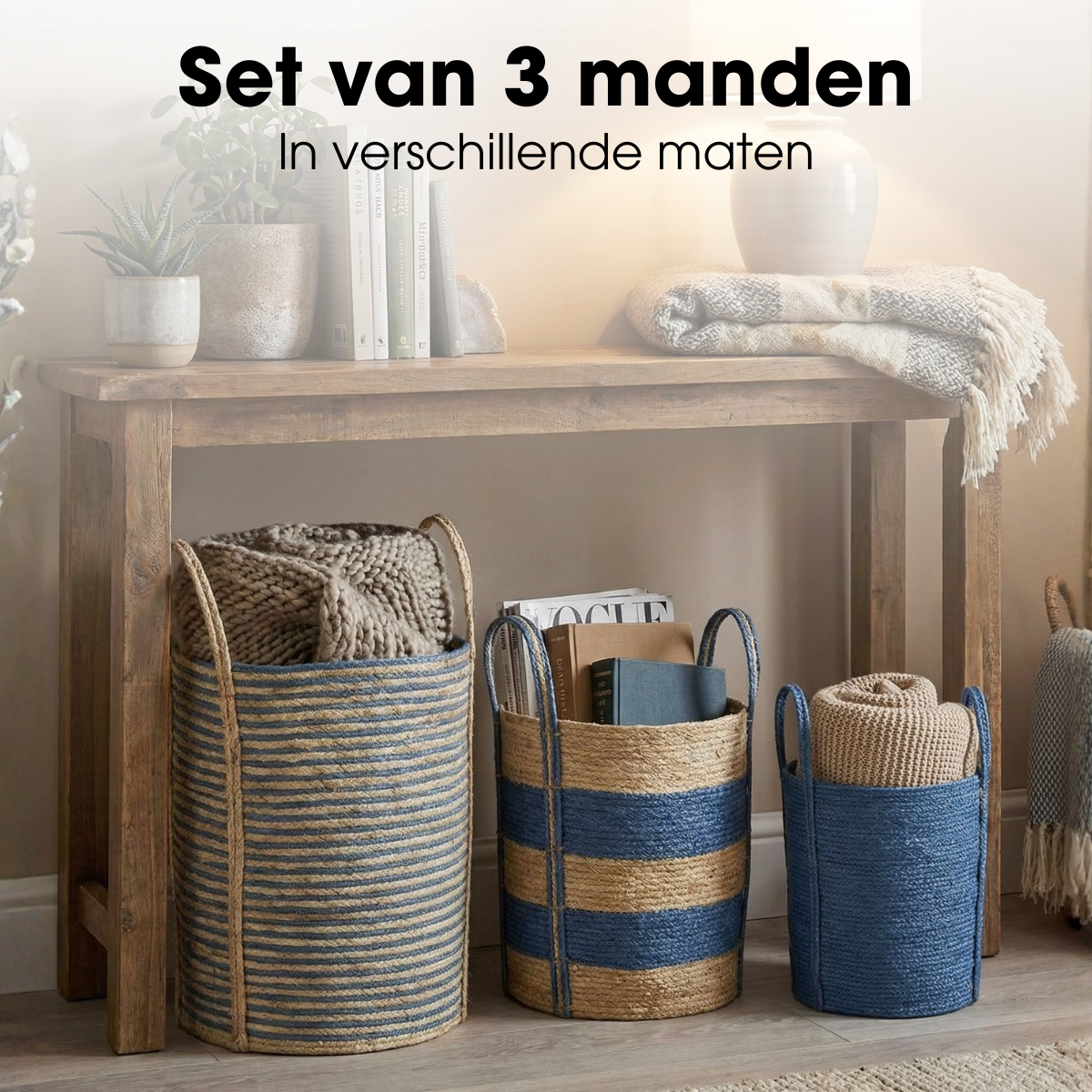 Plantenmand set  Blauw Mica Decorations