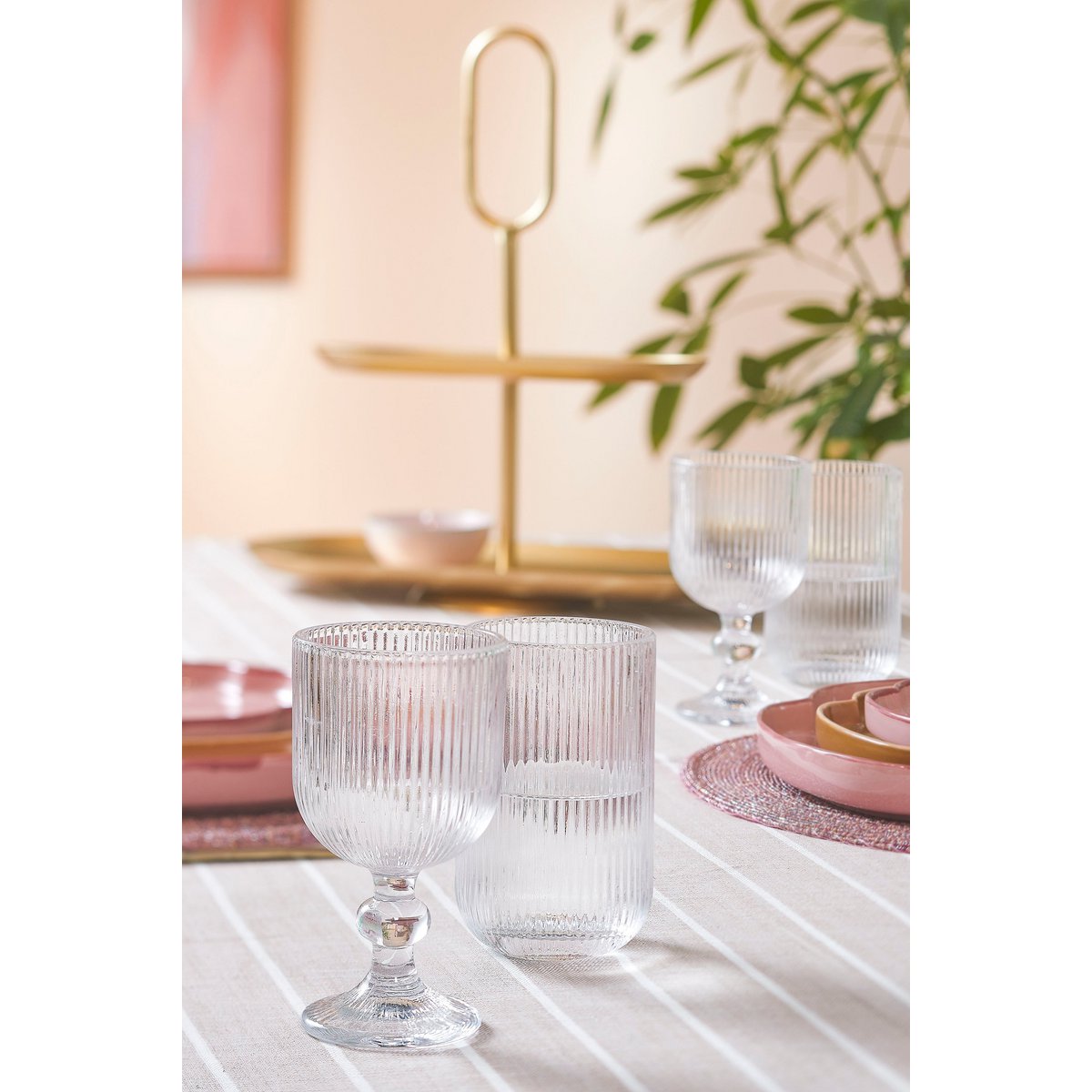 Alivo Tafelkleed - L250 x B140 cm - Organisch Katoen - Beige, Wit