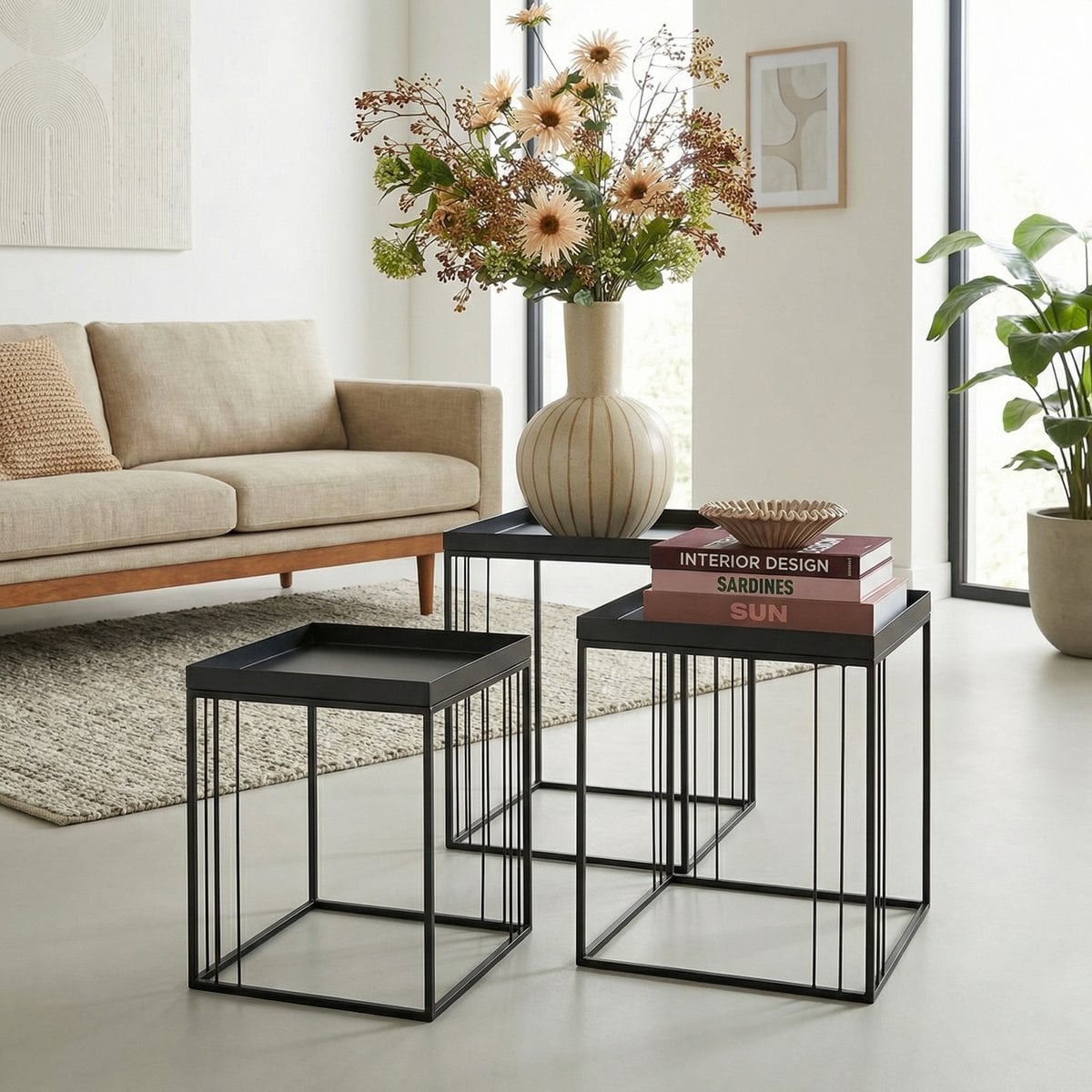 Bijzettafel Beth Zwart Mica Decorations