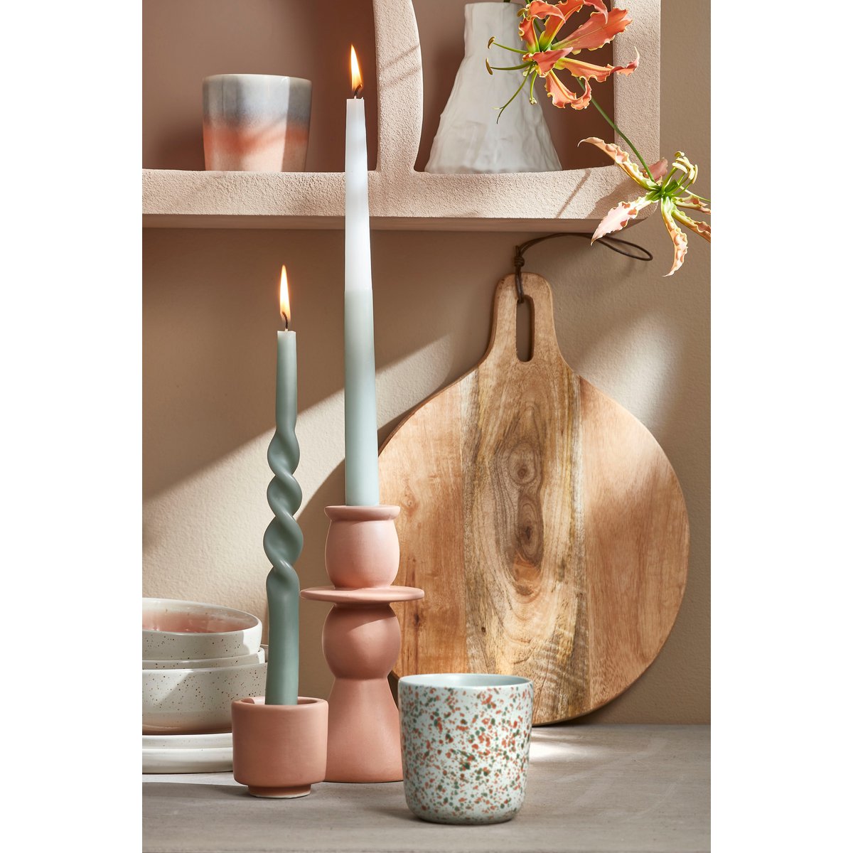 Duko Serveerplank - Ø28 cm - 100% FSC Mangohout - Bruin Mica Decorations