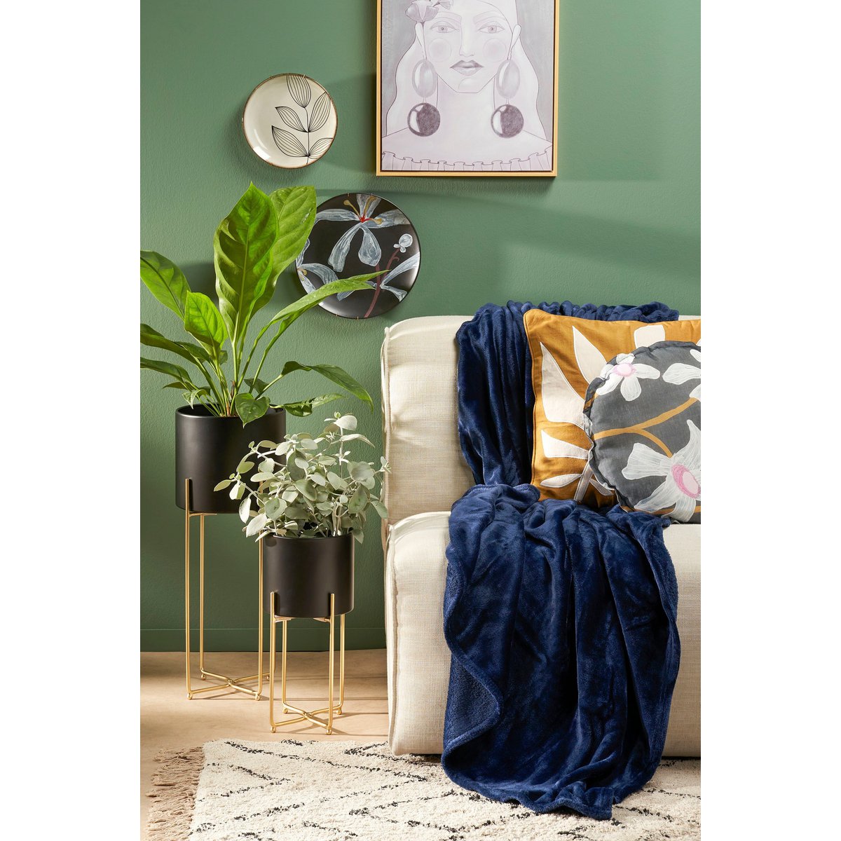 Plaid Mica Donkerblauw Mica Decorations