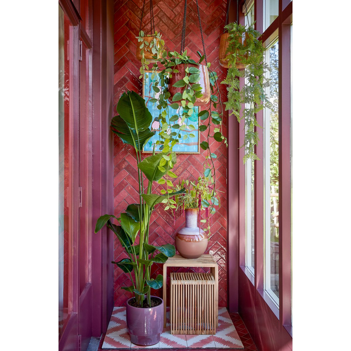 Yonker Bijzettafel - Set van 3 - L44 x B34 x H50 cm - Gerecycled Hout - Bruin