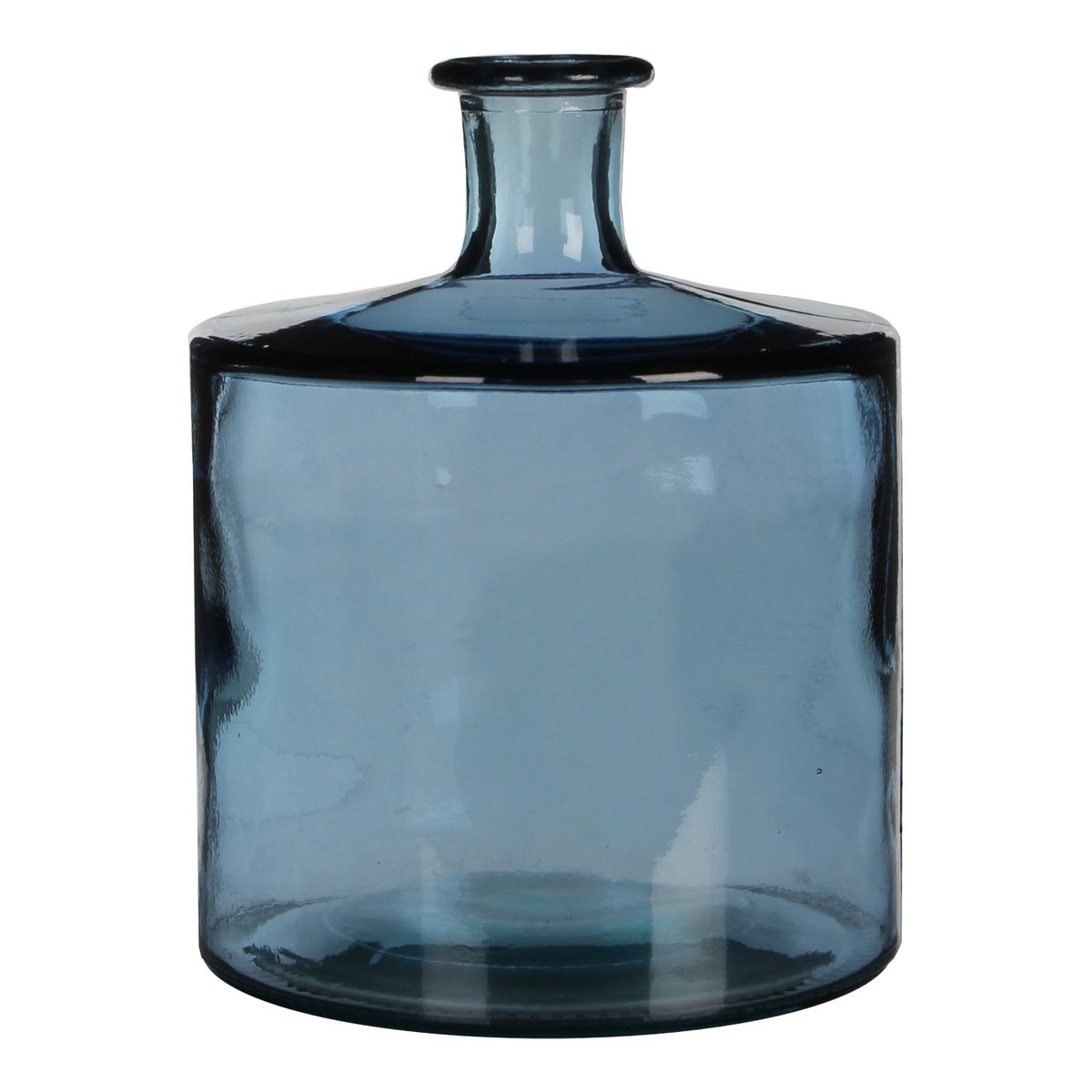 Guan Fles Vaas - H26 x Ø21 cm - Gerecycled Glas - Blauw Mica Decorations
