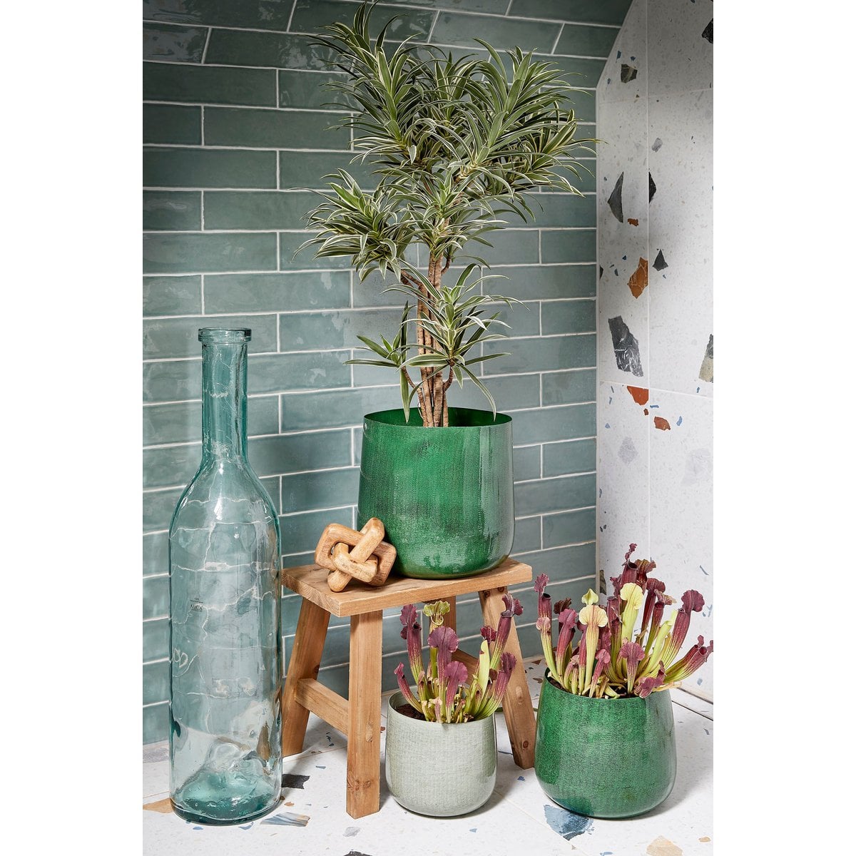 Bloempot binnen Benson Lichtgrijs Mica Decorations