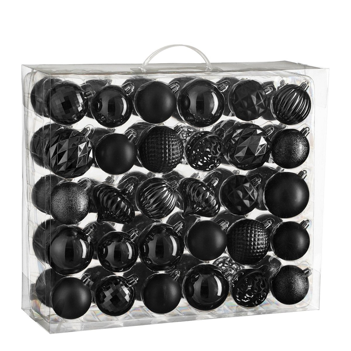 Kerstballen set  Zwart Mica Decorations