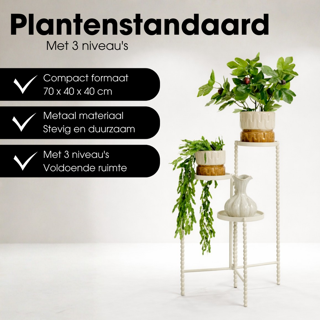 Plantenstandaard Salvo Gebroken wit Mica Decorations