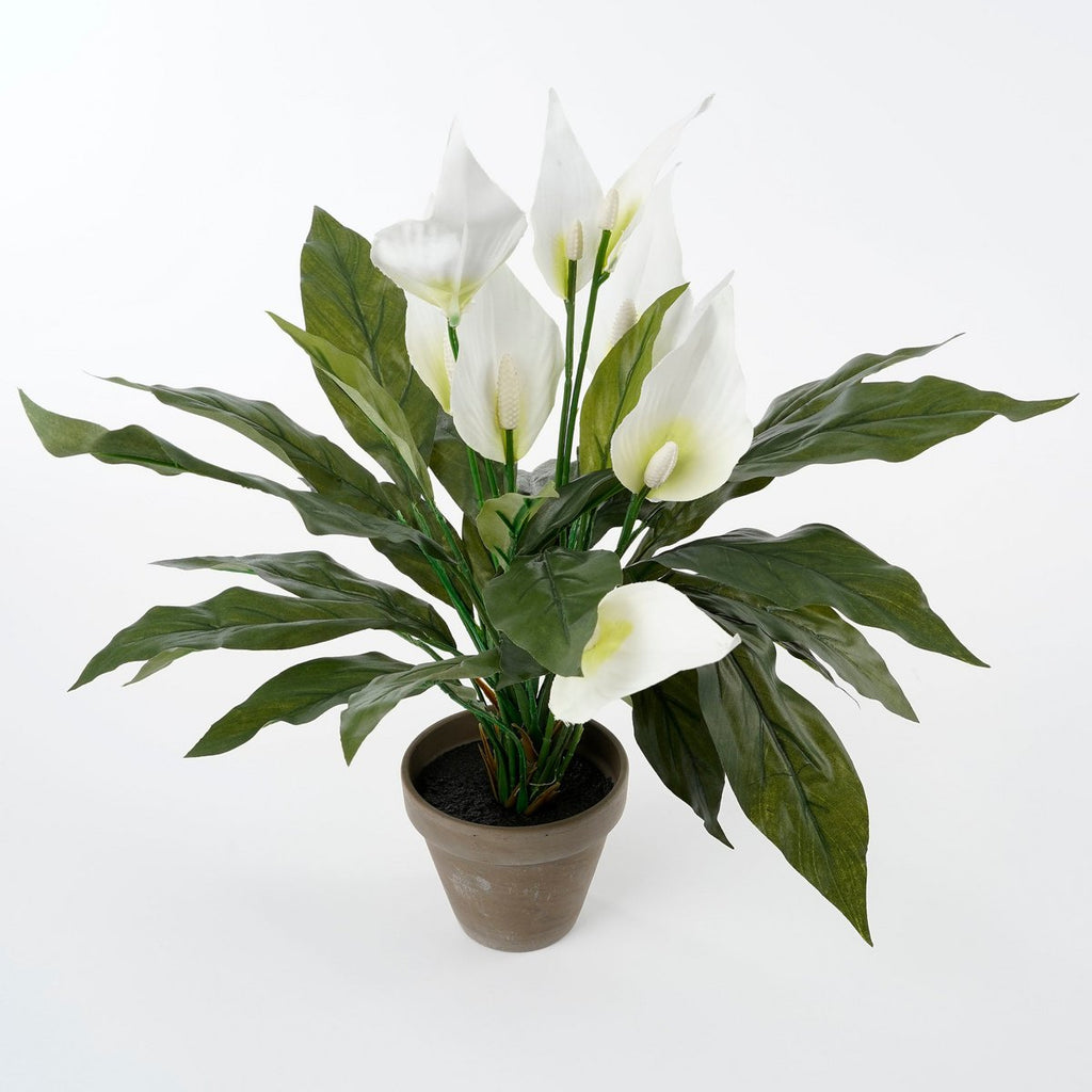 Spathiphyllum Kunstplant in Bloempot Stan - H50 x Ø40 cm - Wit