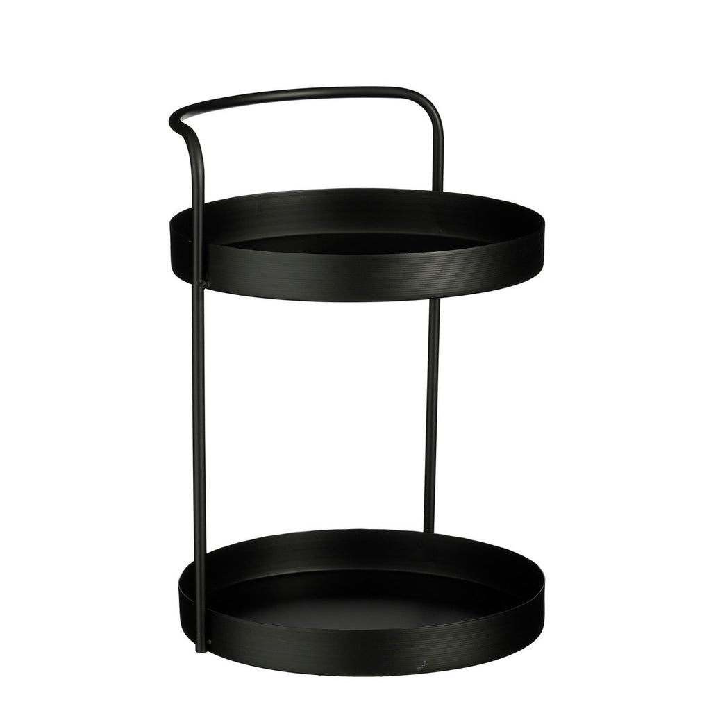 Stanli Etagère 2-Laags - H35 x Ø25 cm - Metaal - Zwart