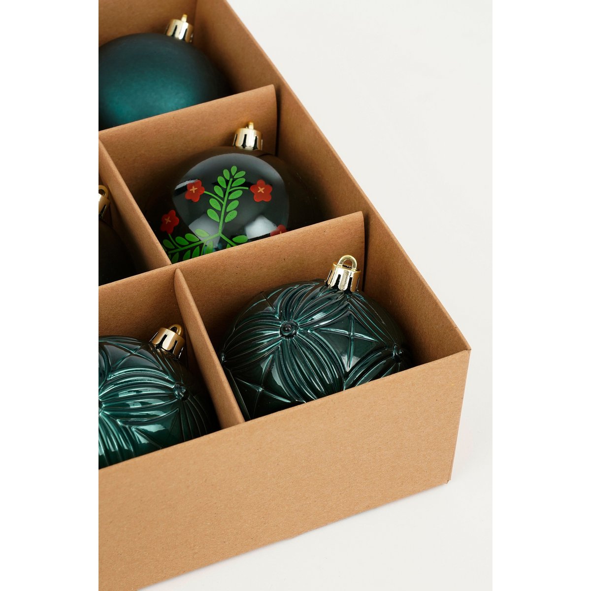 Kerstballen set  Groen Mica Decorations