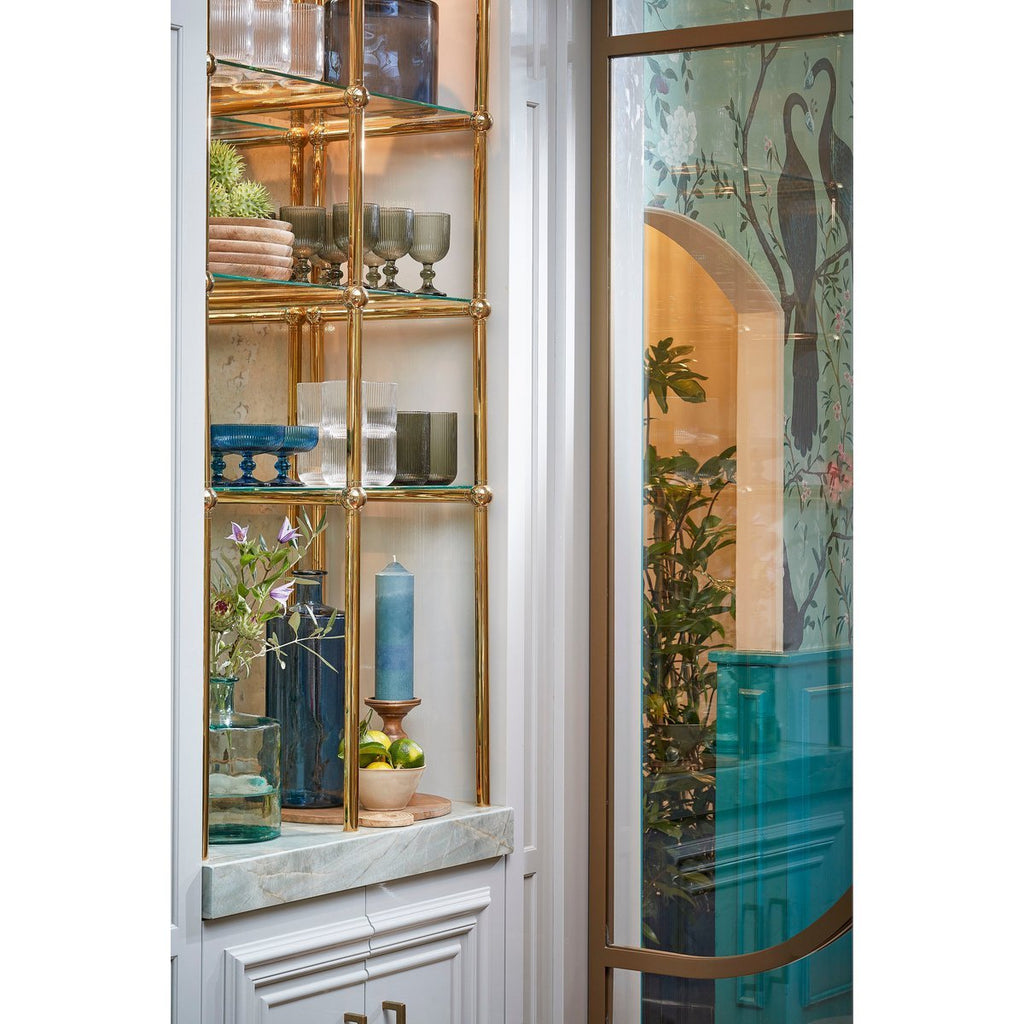 Guan Fles Vaas - H40 x Ø15 cm - Gerecycled Glas - Blauw