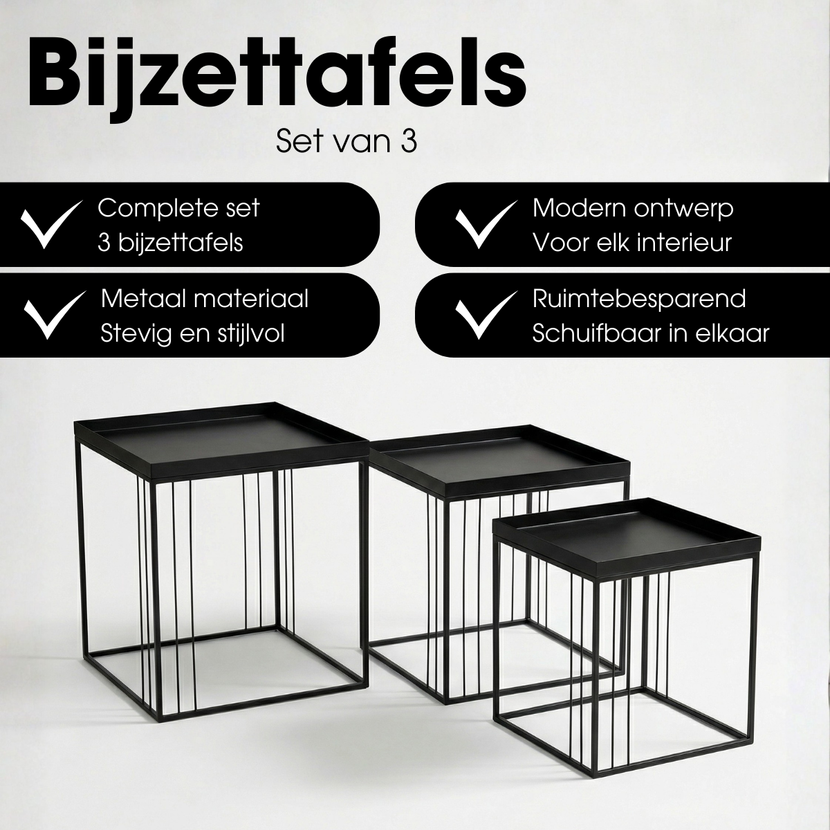 Bijzettafel Beth Zwart Mica Decorations