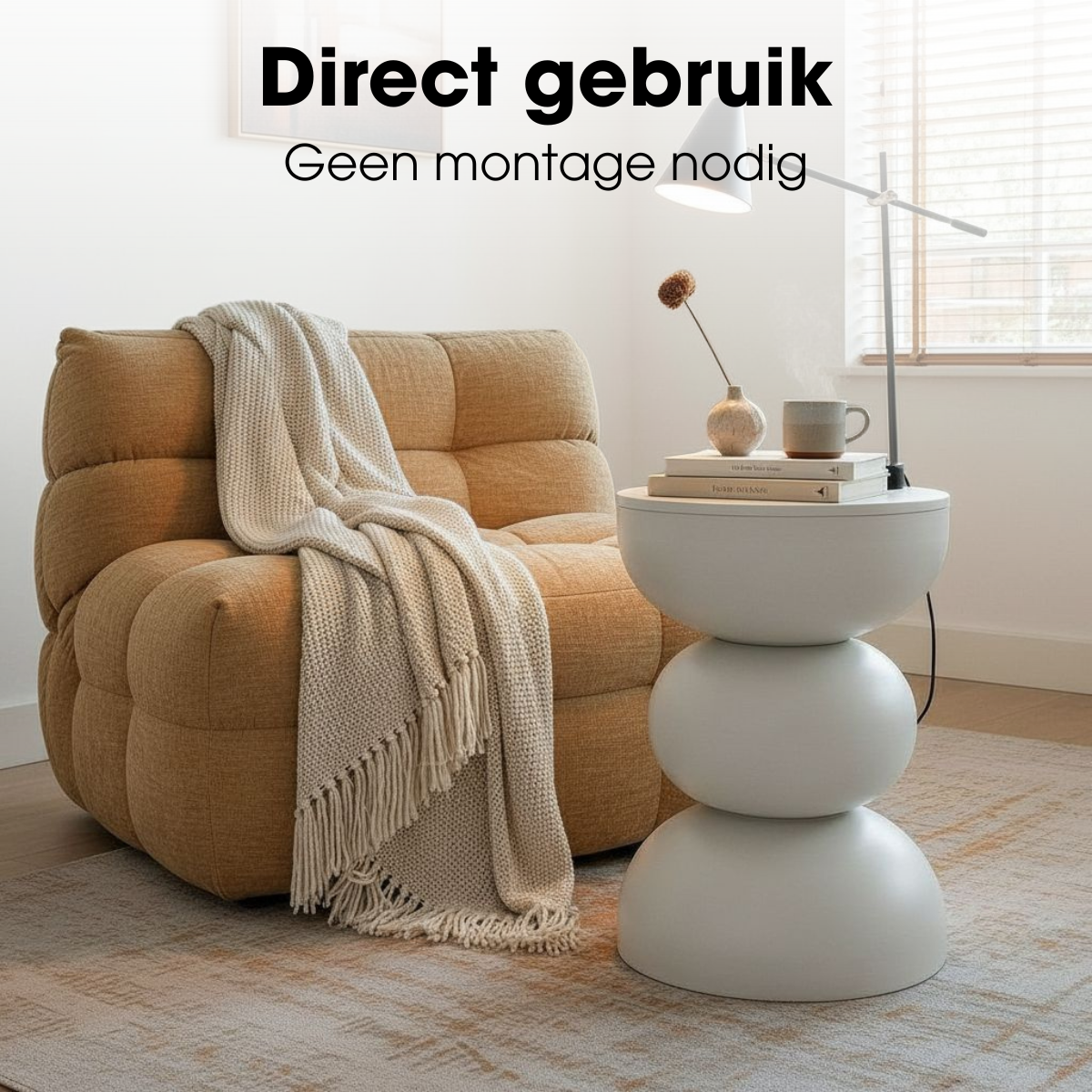 Bijzettafel Luna Gebroken wit Mica Decorations