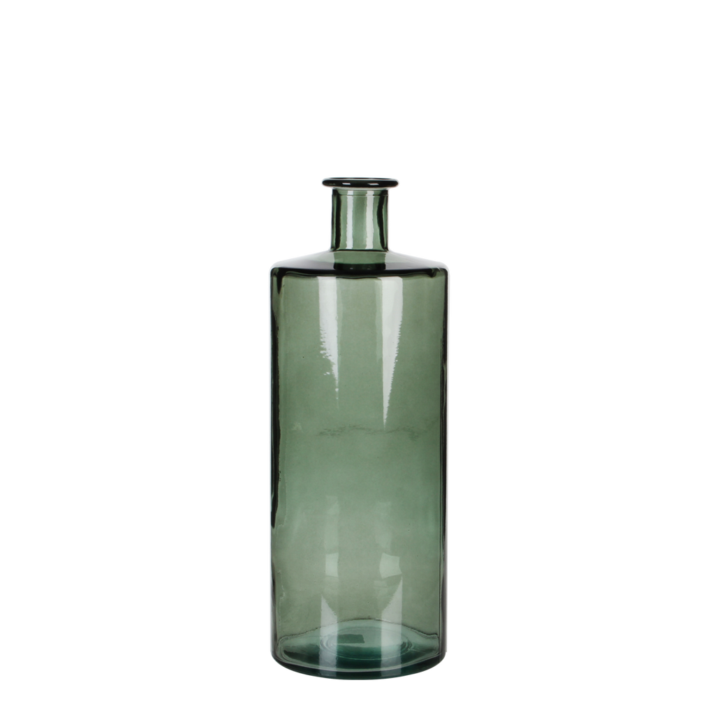 Guan Fles Vaas - H40 x Ø15 cm - Gerecycled Glas - Groen