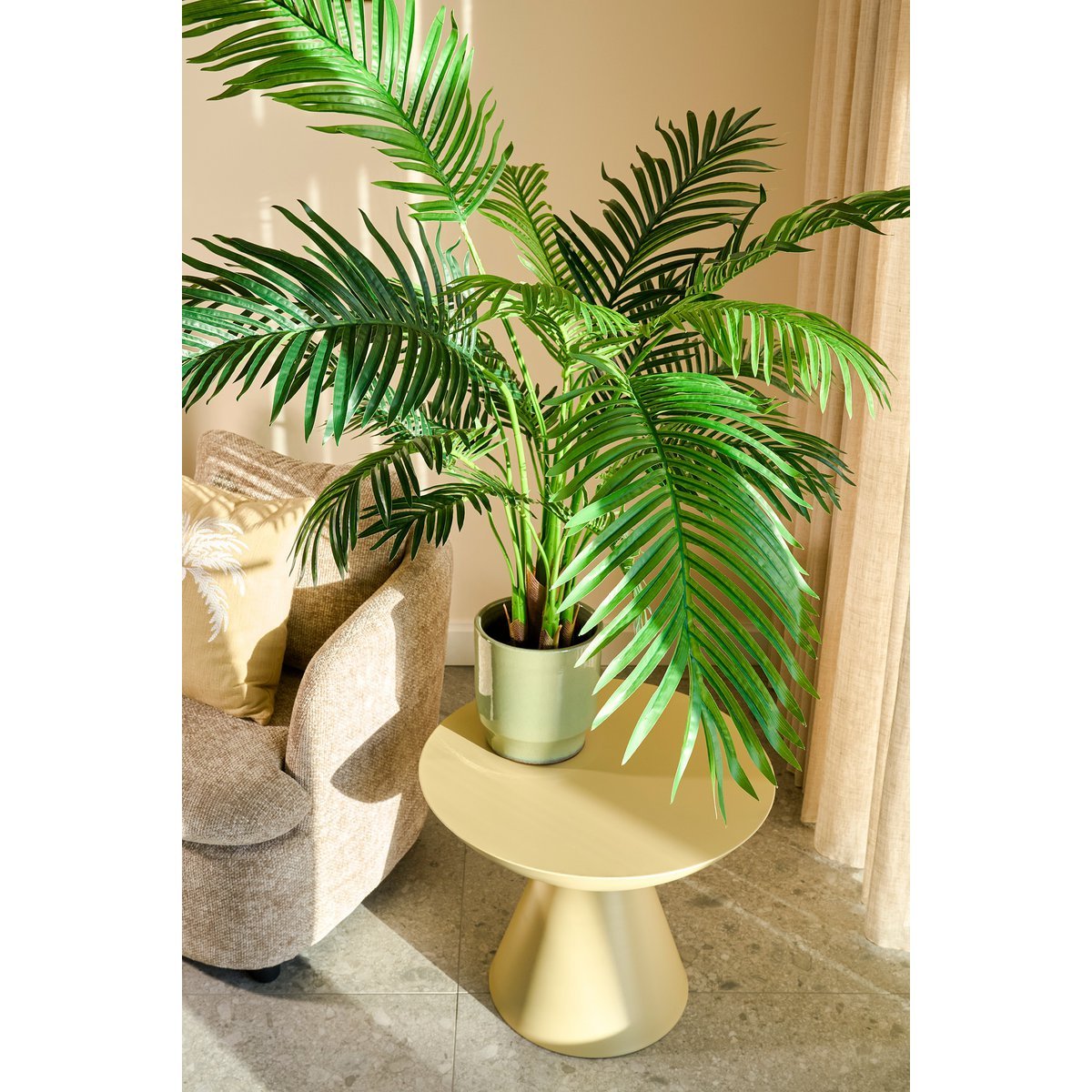 Areca Palm Kunstplant in Pot - H134 x Ø50 cm - Groen