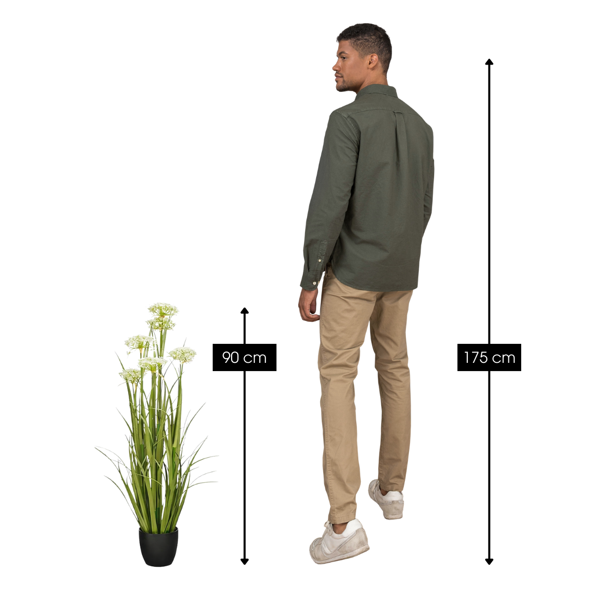 Kunstplant Siergras Wit Mica Decorations