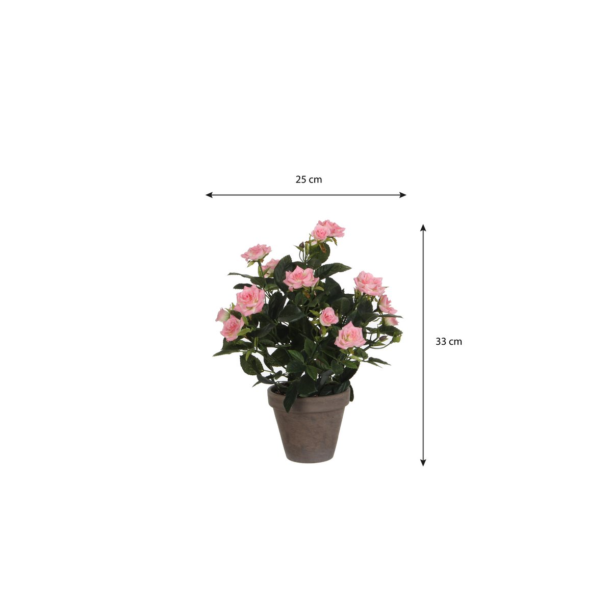 Rozenstruik Kunstplant in Bloempot Stan - H33 x Ø25 cm - Roze