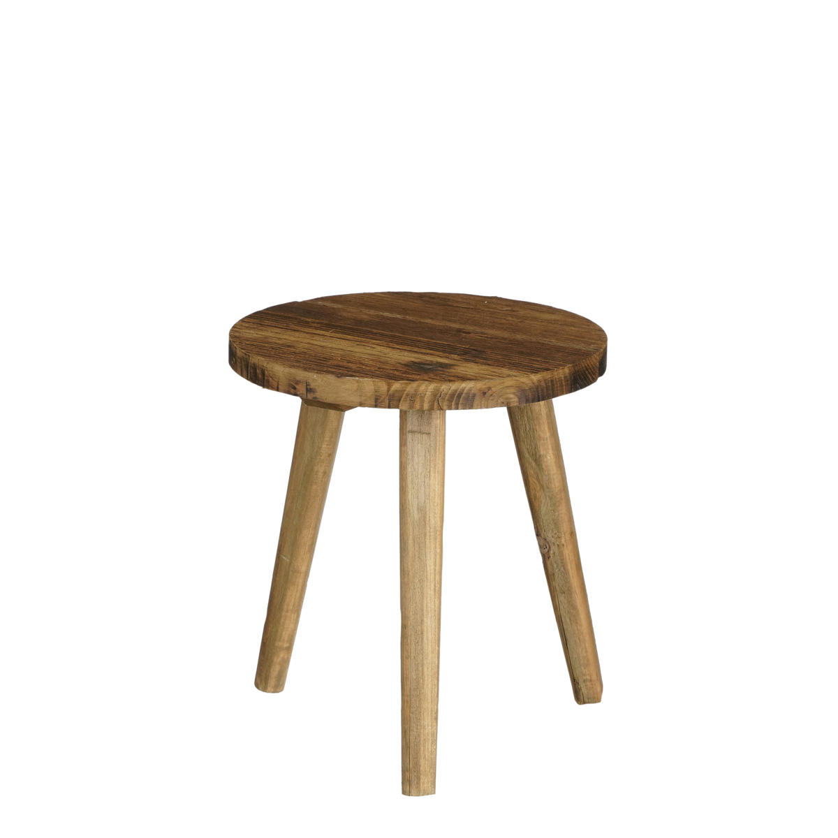 Bold Bijzettafel - H28 x Ø26 cm - Gerecycled Hout - Bruin