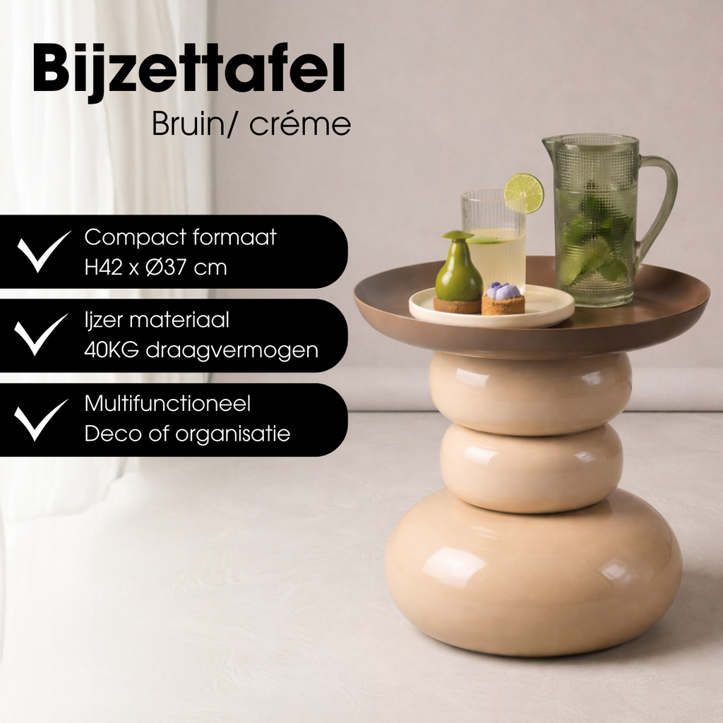 Bijzettafel Zita Crème Mica Decorations