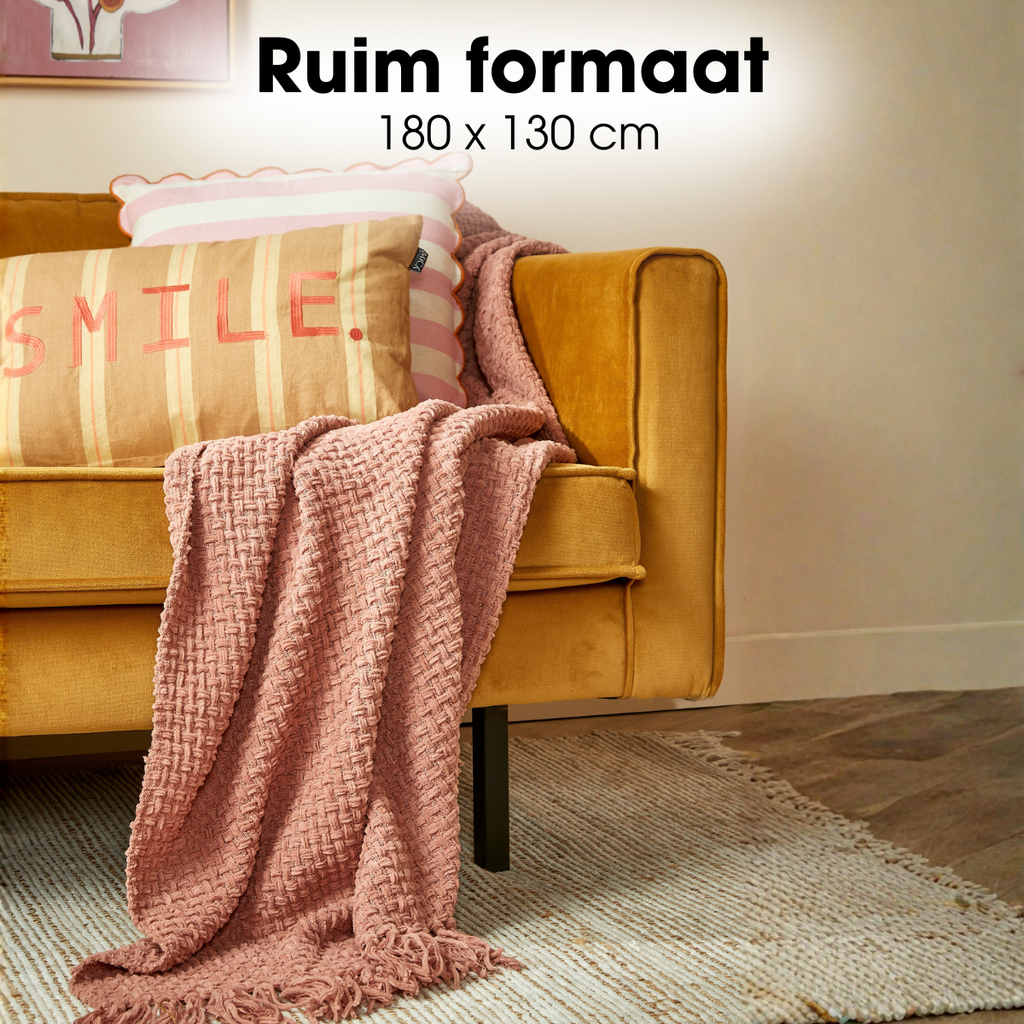 Plaid Cosenza Roze Mica Decorations