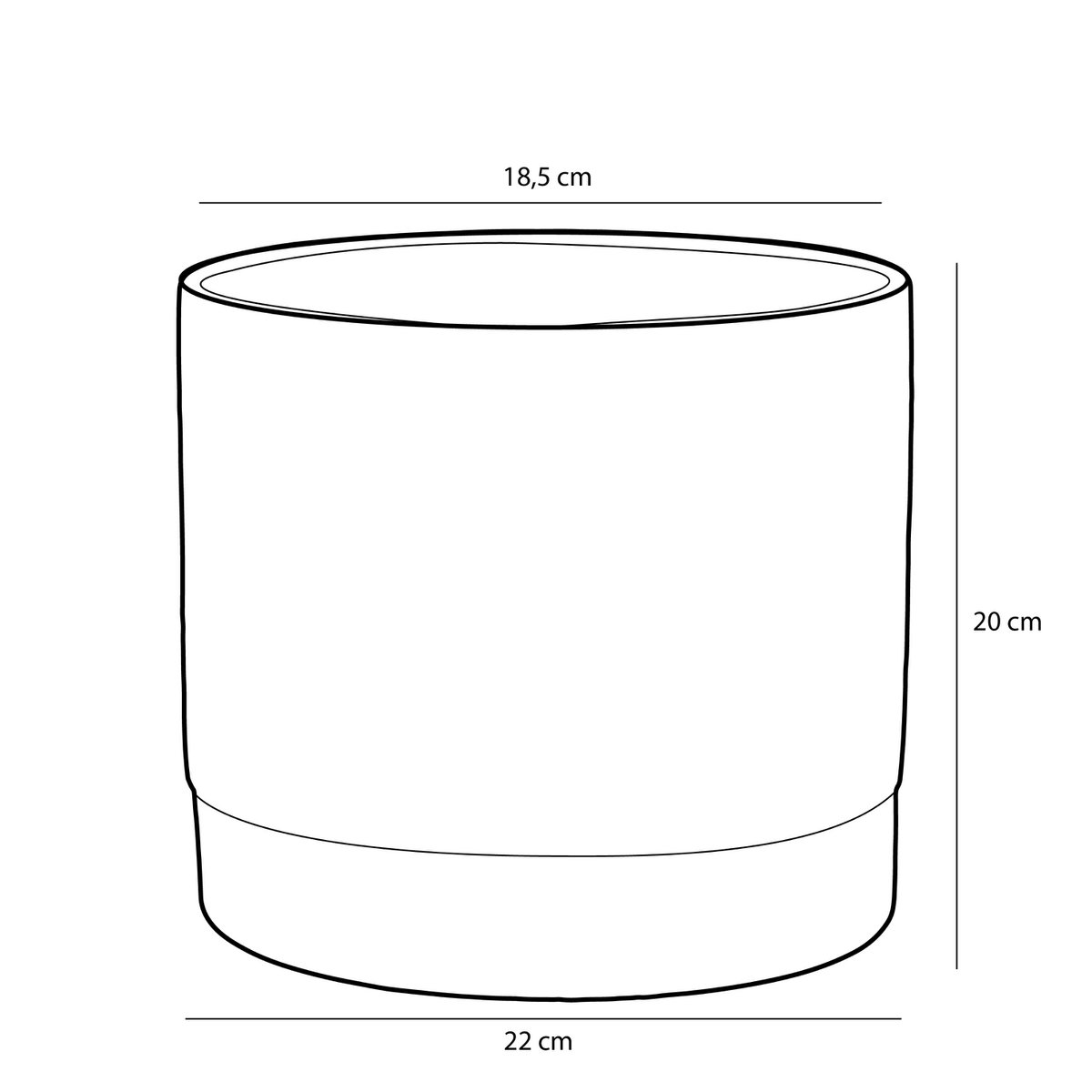 Olof Bloempot - H20 x Ø22 cm - Terracotta - Donkergroen