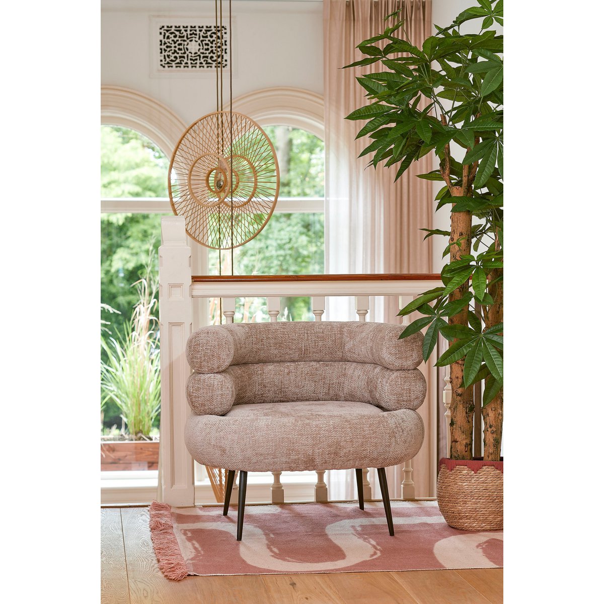 Jorck Plantenmand - Set van 3 - H24 x Ø26 cm - Zeegras - Rood, Bruin