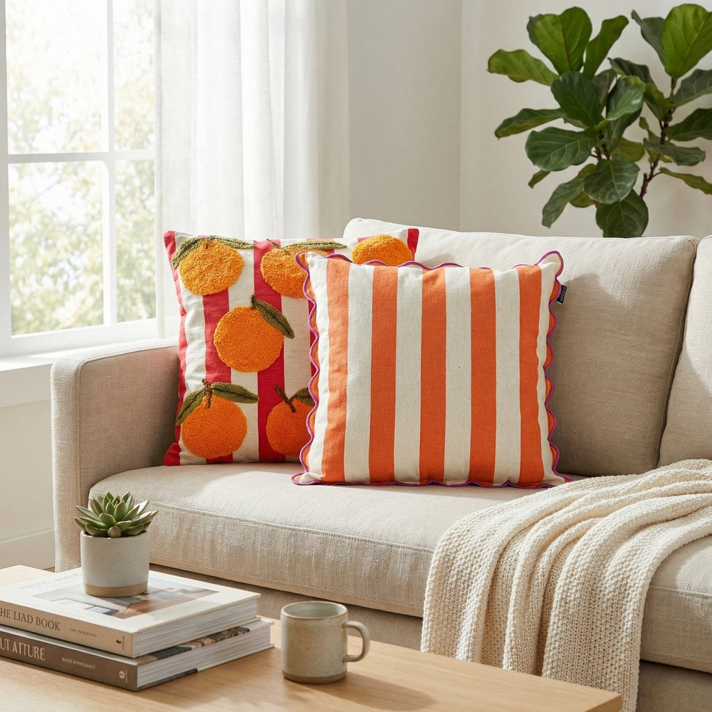 Sierkussen  Oranje Mica Decorations