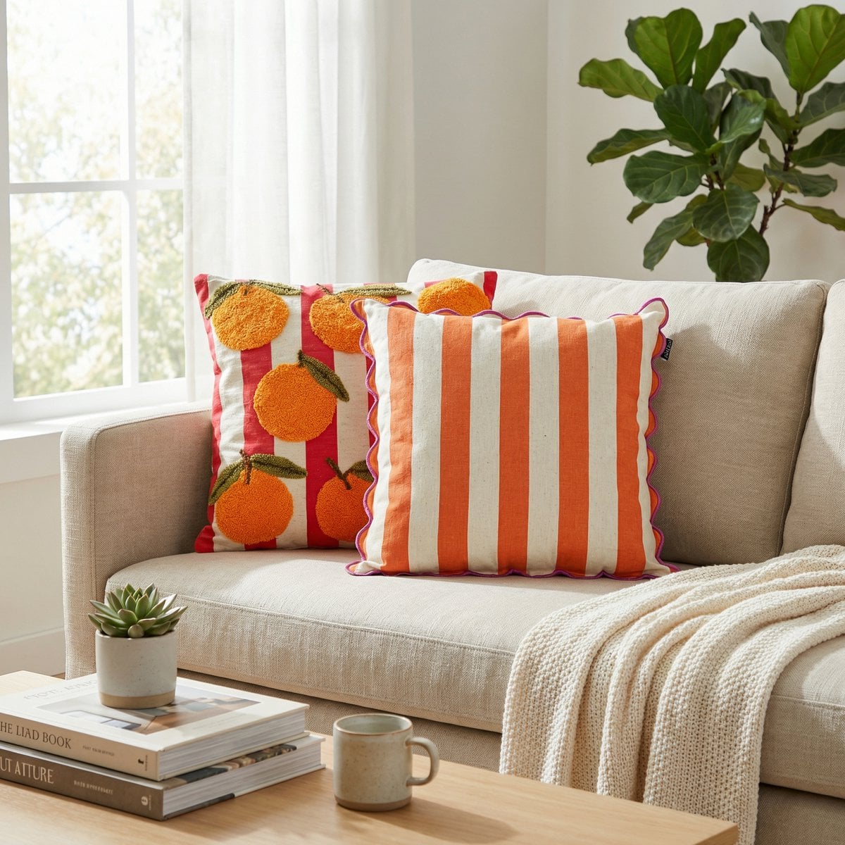 Sierkussen  Oranje Mica Decorations
