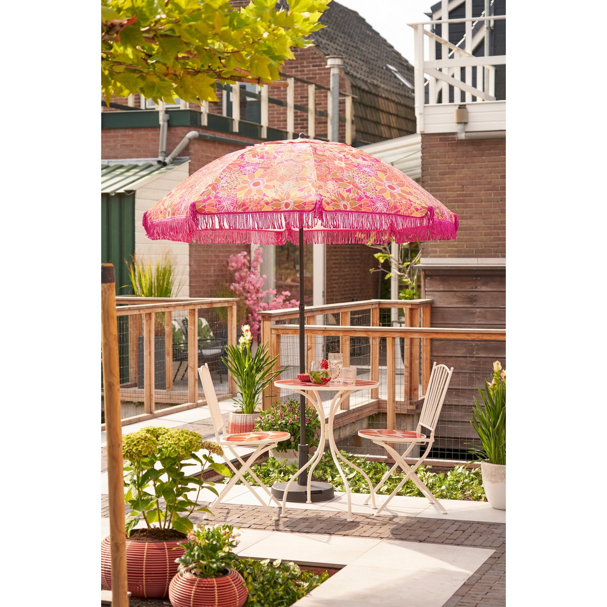 Bloem Parasol - H238 x Ø220 cm - Roze