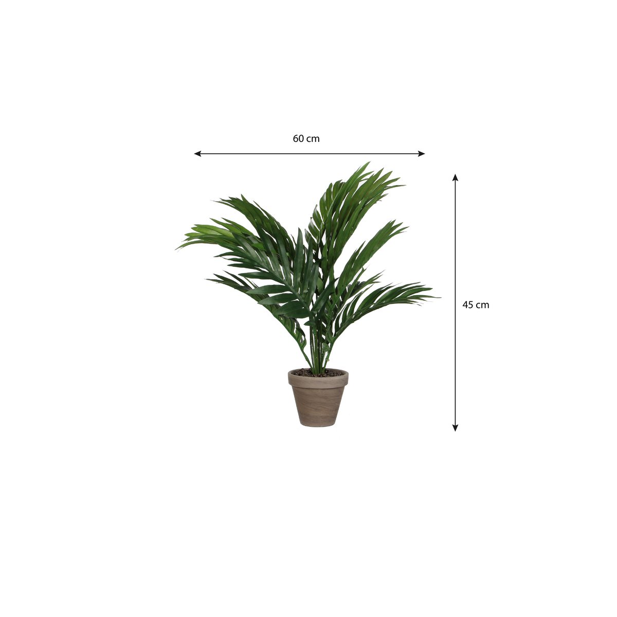 Areca Palm Kunstplant in Bloempot Stan - H45 x Ø60 cm - Groen