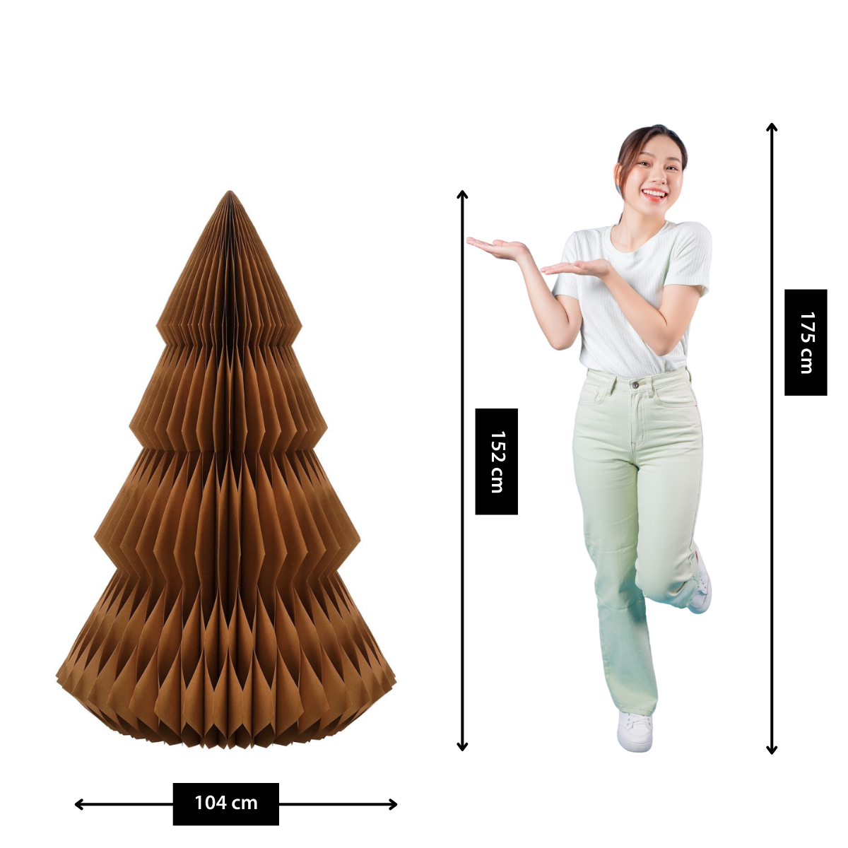 Decoratieve kerstboom  Bruin Mica Decorations