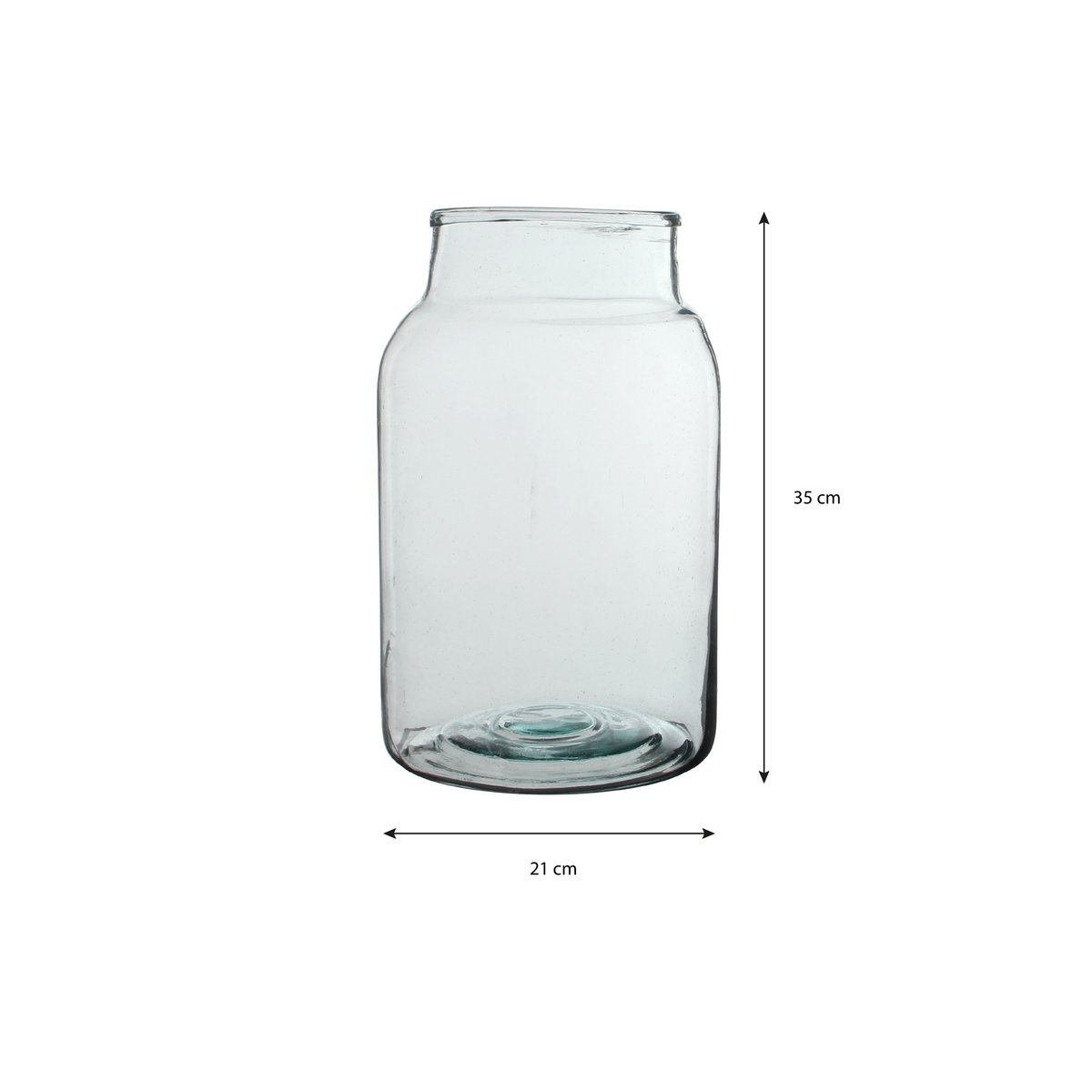 Vienne Vaas - H35 x Ø21 cm - Gerecycled Glas - Transparant