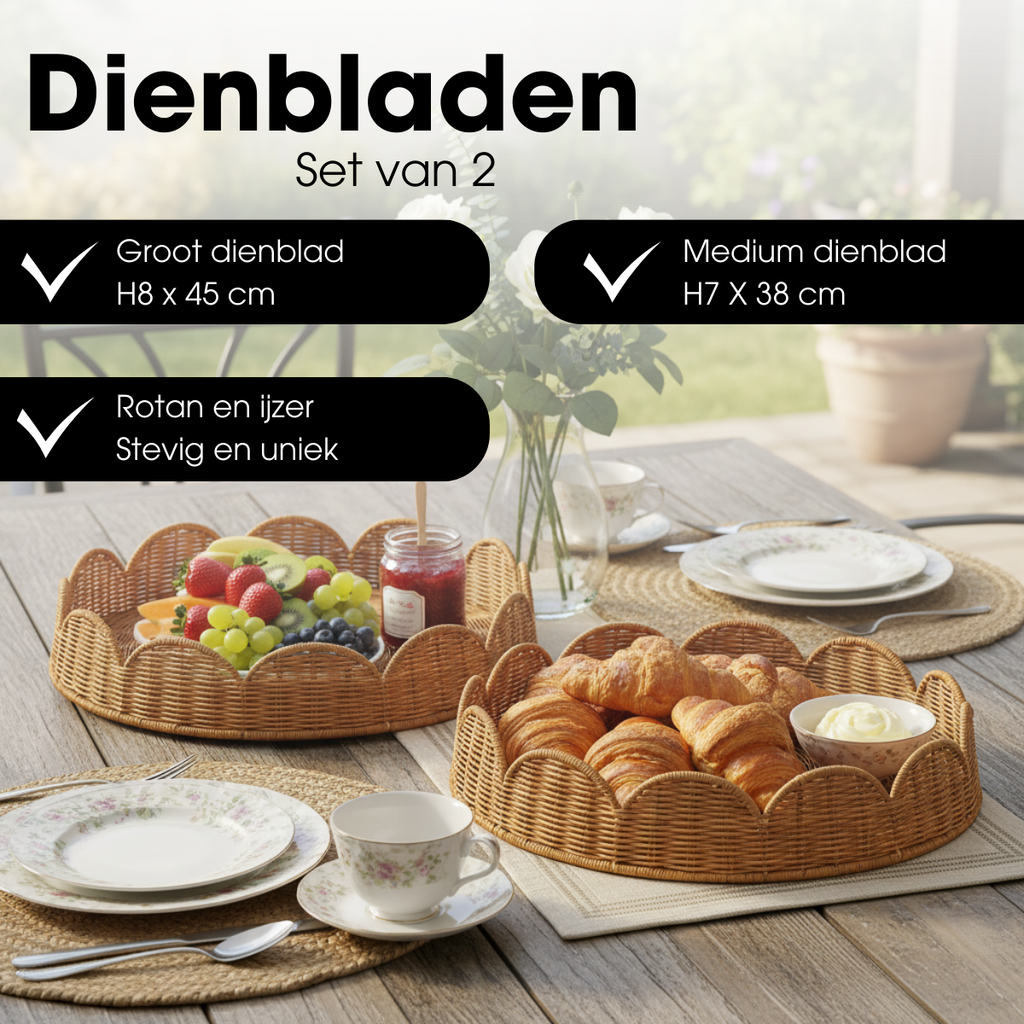 Dienblad Eleta Lichtbruin Mica Decorations