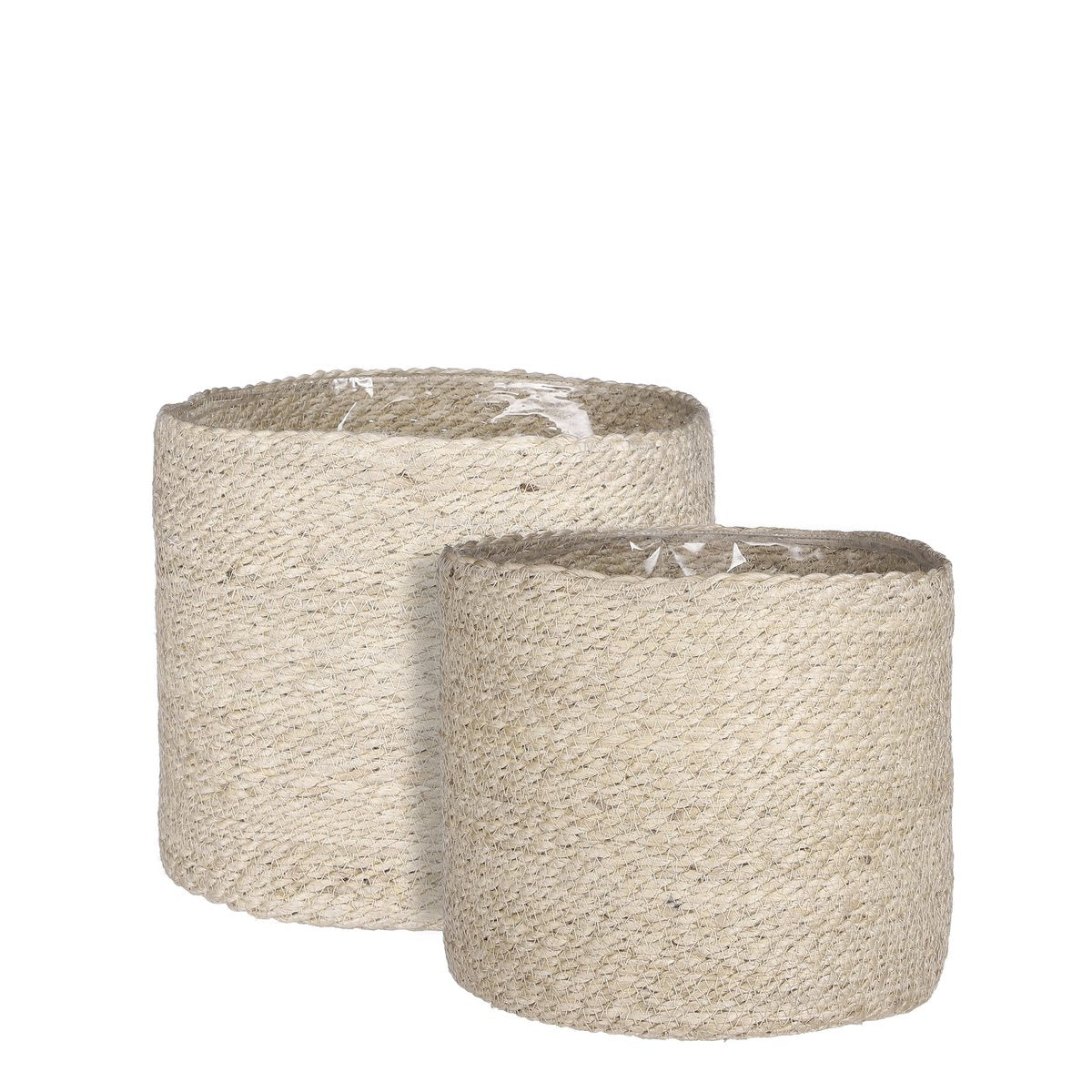Atlantic Plantenmand - Set van 2 - H26 x Ø30 cm - Crème Mica Decorations