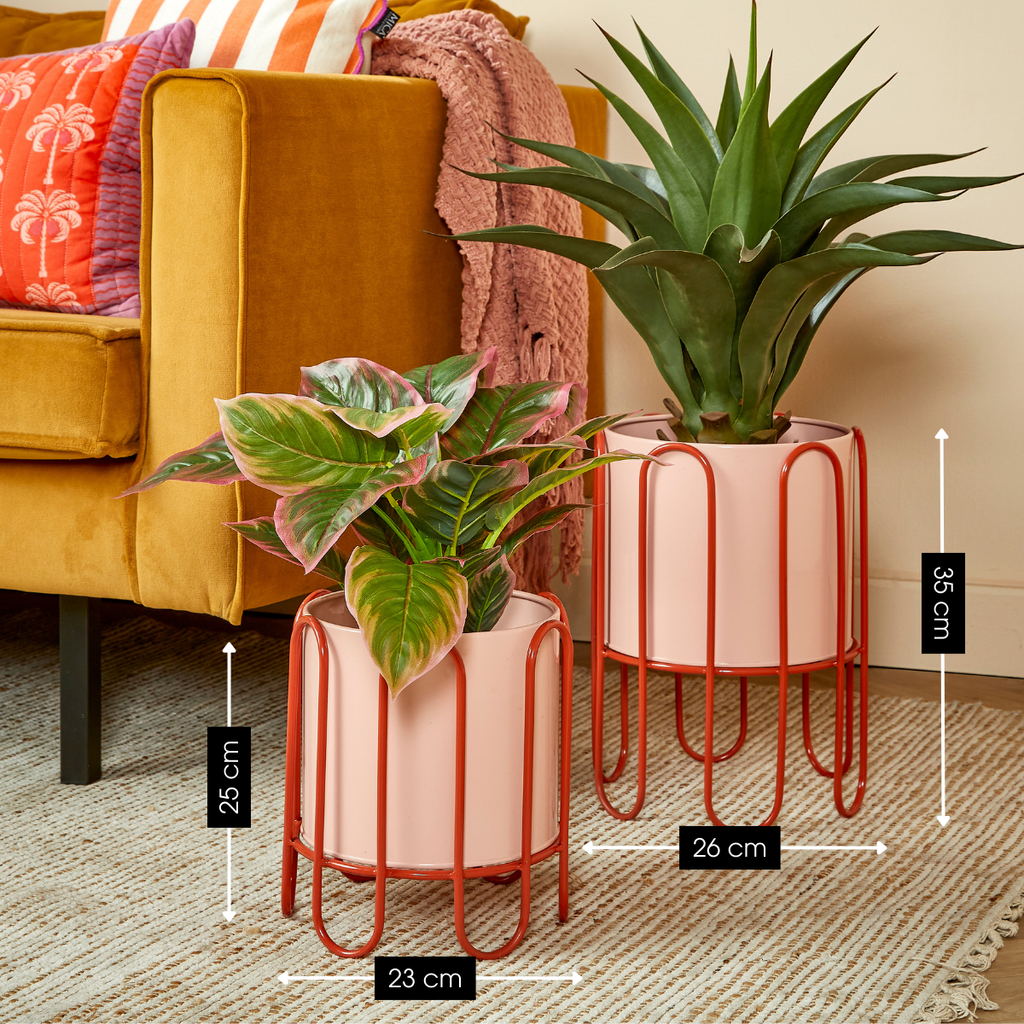 Bloempot binnen Dione Roze Mica Decorations