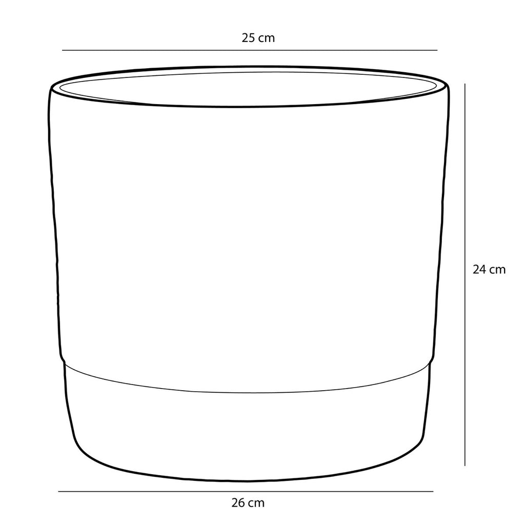 Olof Bloempot - H24 x Ø26 cm - Terracotta - Donkerblauw