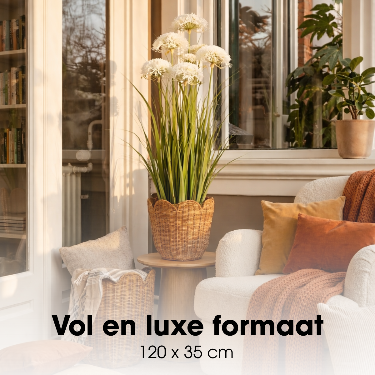 Kunstplant Siergras Wit Mica Decorations