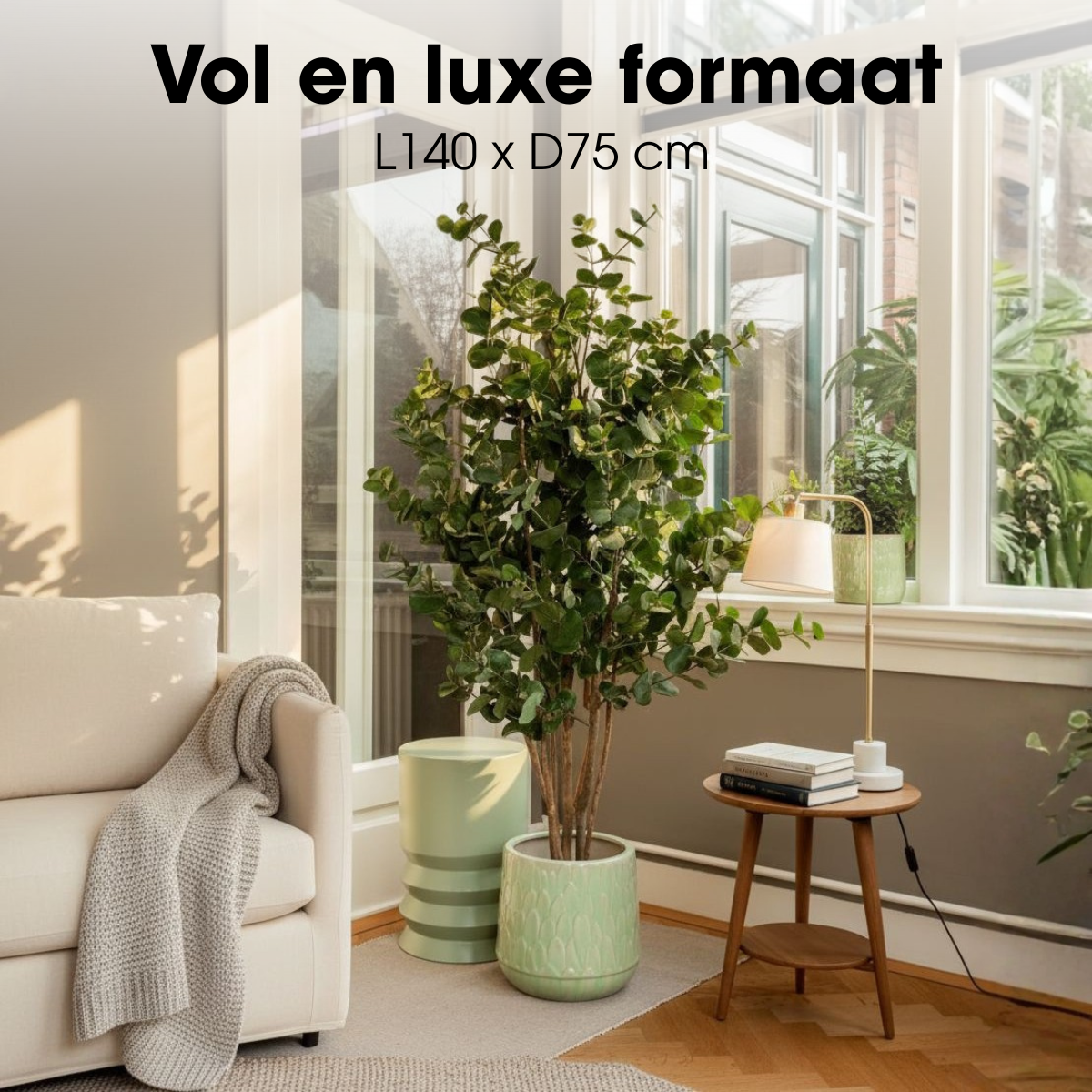 Kunstplant Eucalyptusboom Groen Mica Decorations