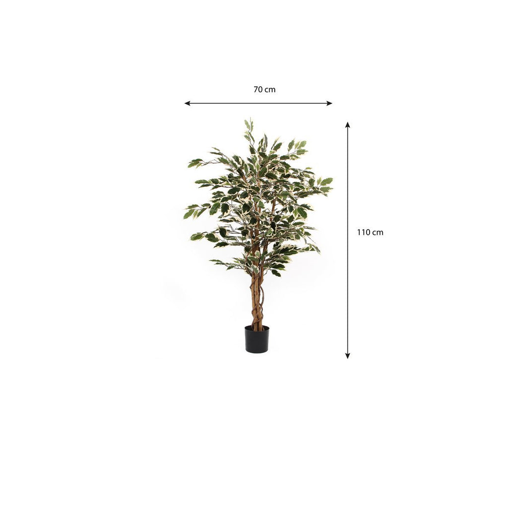 Ficus Kunstplant - H110 x Ø70 cm - Groen Bont