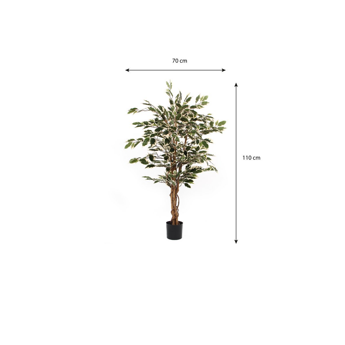 Ficus Kunstplant - H110 x Ø70 cm - Groen Bont