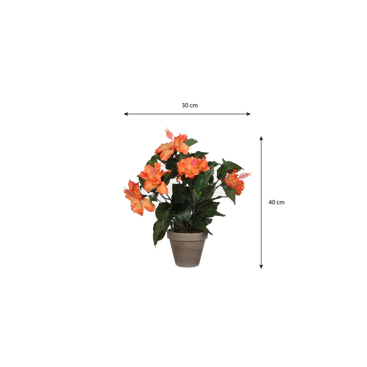 Kunstplant Hibiscus Oranje Mica Decorations